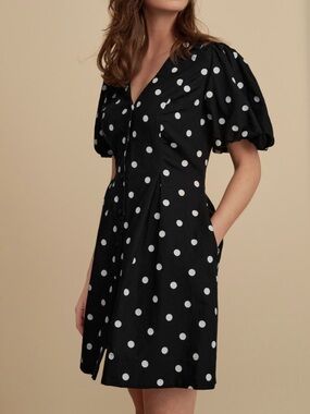 next Black and White Polka Dot Mini Dress